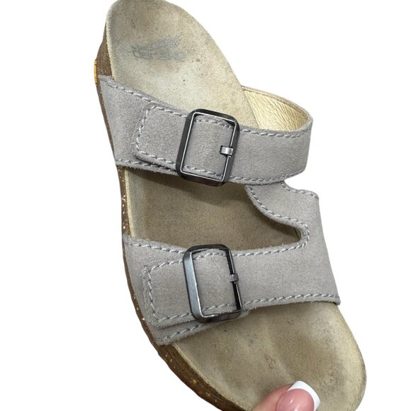 DANSKO Dayna Vibram Gray Suede Slide Sandals shoes Women’s Size 38 US 8 - Picture 5 of 10